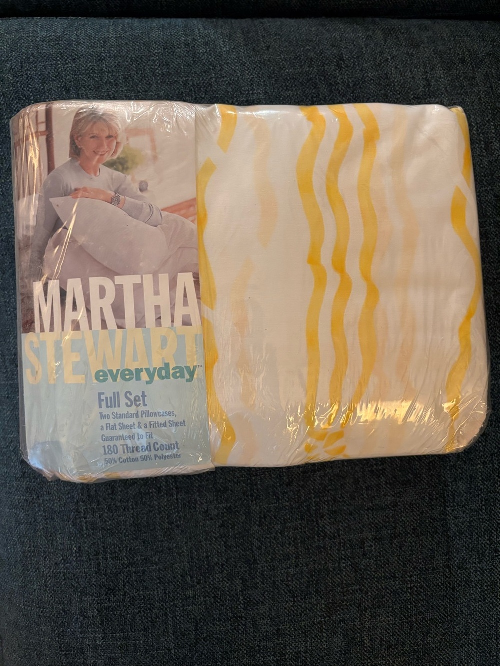 Martha Stewart Full size Complete Sheet Set 180 thread count yellow sunrise 🌅